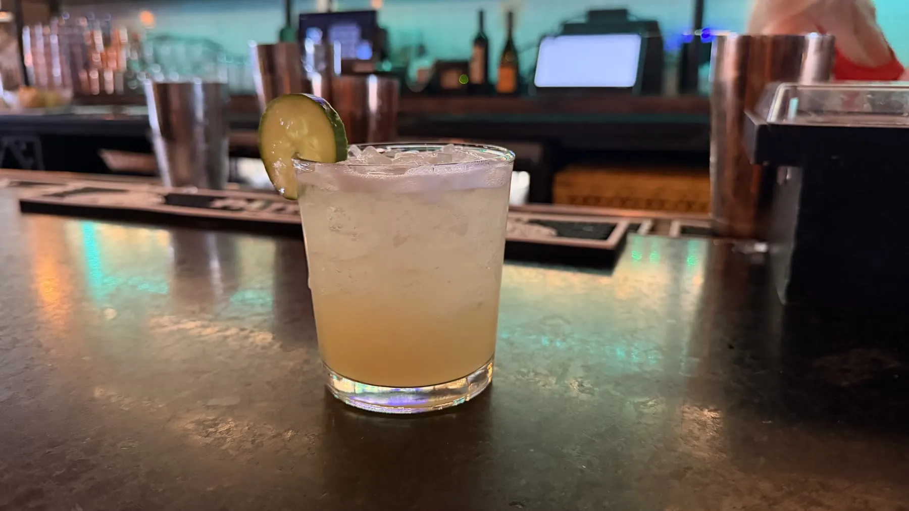 A cocktail on the Social 52 bar